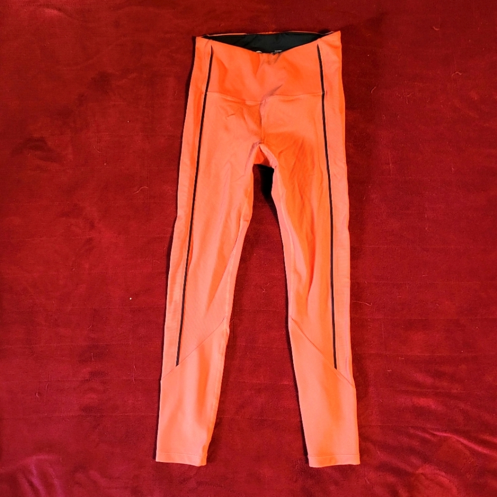 Zyia Active Burnt Orange Ribbed Premium Leggings